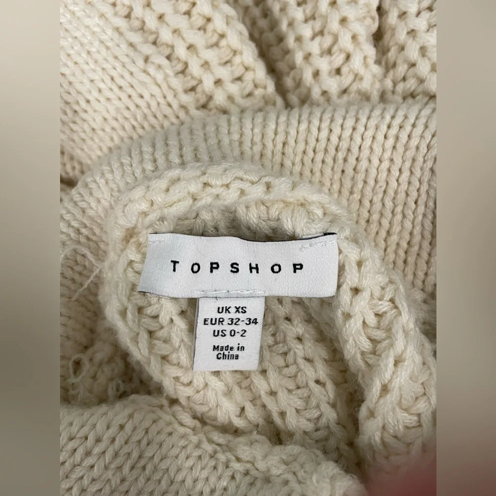 Topshop White roll Neck knitted sweater - Picture 5 of 7